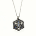 Arcadrel | Ancient Silver w/Blue Eye | D20 Pendant with Mini Dice