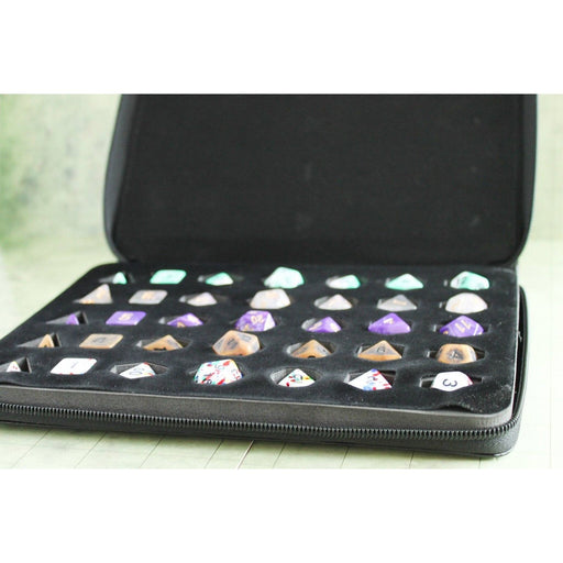 Black Leather Mystery Blind Folder with 5 Dice Sets