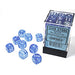 Chessex - Borealis 12mm D6 Dice Block - Luminary Sky Blue & White Dice Block