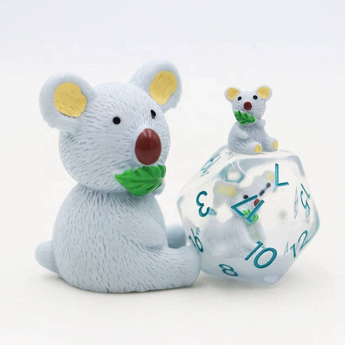 Cuddly Koalas | Resin Inclusion Dice | 7 Piece Set
