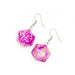 D20 Dice Earrings | Pink & White Swirl | D&D Jewelry