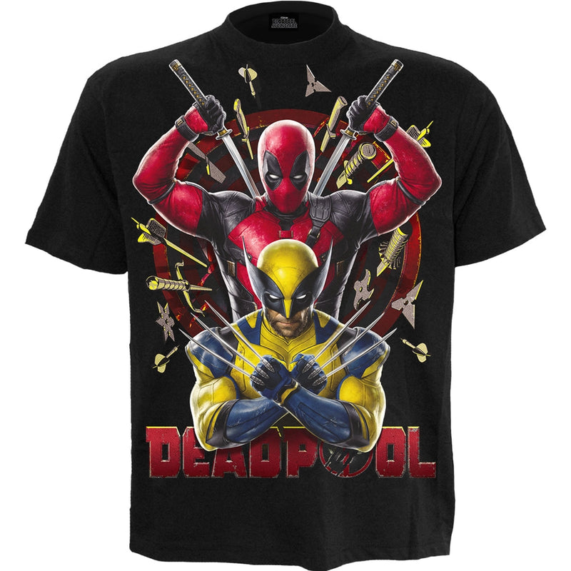 Deadpool Wolverine Bullseye Black T-Shirt