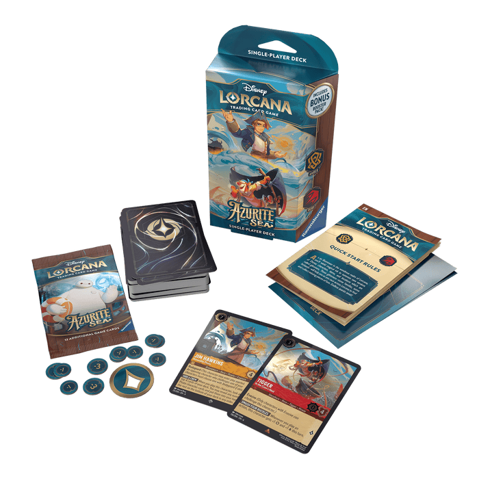 Disney Lorcana : Azurite Sea - Starter Deck - Amber & Ruby Jim Hawkins & Tigger