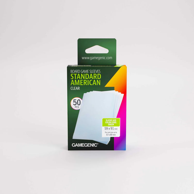 Gamegenic Board Game Sleeves Standard American Clear 50 ct.