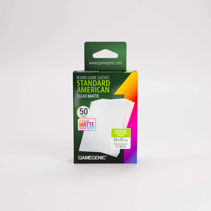 Gamegenic Board Game Sleeves Standard American Clear Matte 50 ct.