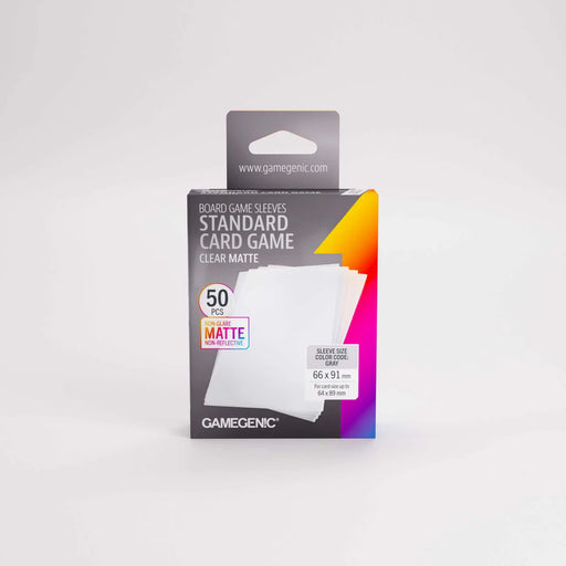 Gamegenic Board Game Sleeves Standard Card Game Clear Matte 50 ct.