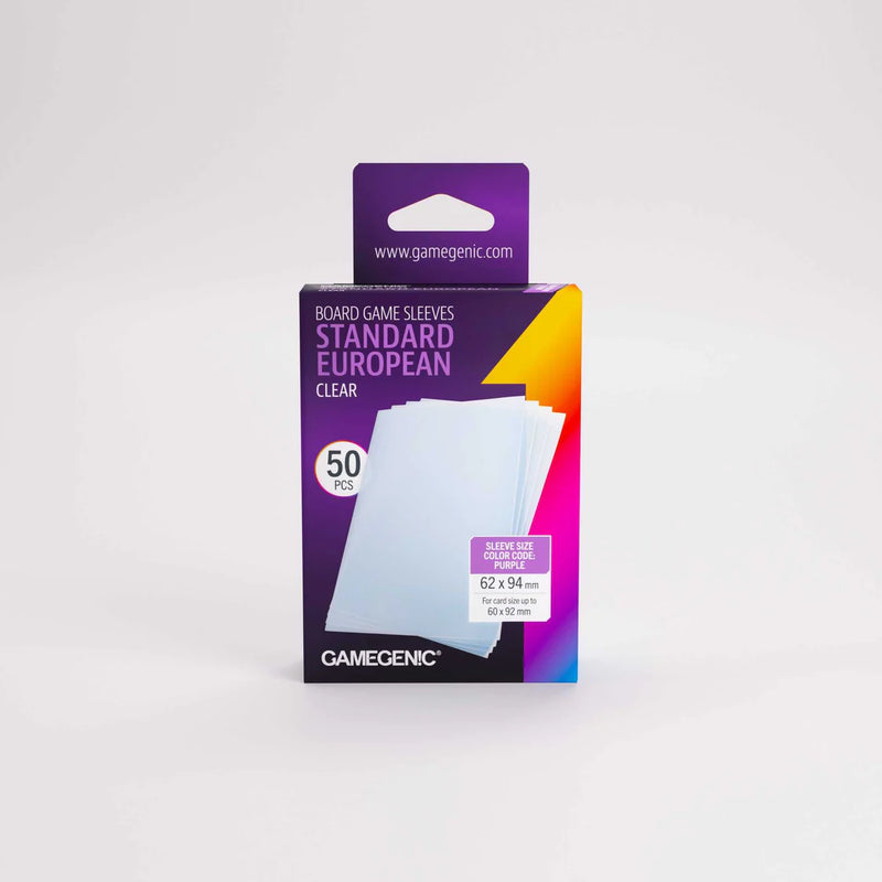 Gamegenic Board Game Sleeves Standard European Clear 50 ct.