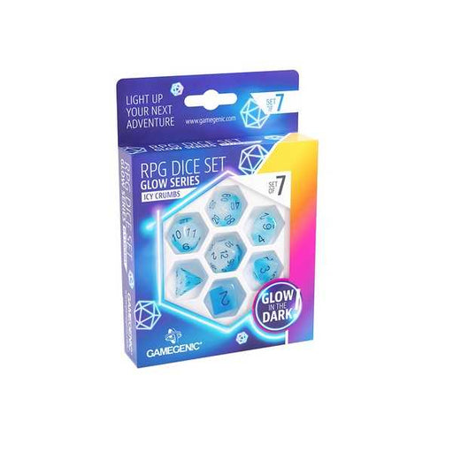 Gamegenic Glow series- Icy Crumbs - Rpg Dice 7 Pcs Blue