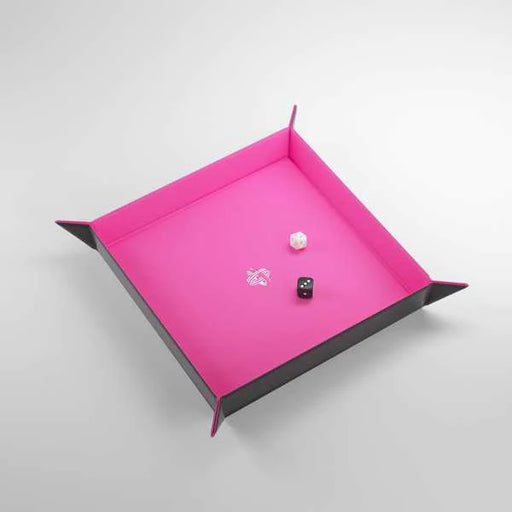 Gamegenic Magnectic Dice Tray Square : Black/PInk