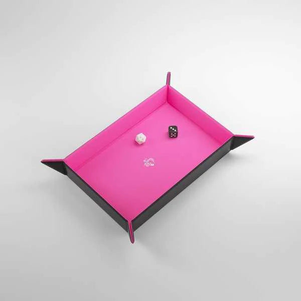 Gamegenic Magnectis Dice Tray Rectangular : Black/Pink