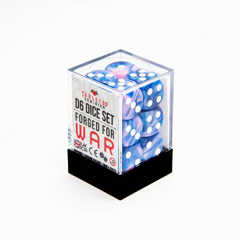 Iridescent D6 Dice Set | Pink Blue | RPG 12 Pack