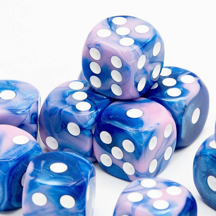 Iridescent D6 Dice Set | Pink Blue | RPG 12 Pack