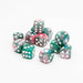 Iridescent D6 Dice Set | Pink Green | RPG 12 Pack