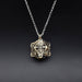 Leaflock | Ancient Gold D20 Pendant Necklace with Mini Metal Dice