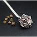Leaflock | Blood Spatter D20 Pendant Necklace with Mini Metal Dice