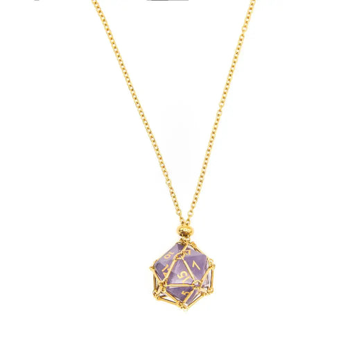 Mystic Amulet | D20 Necklace Cage | Gold