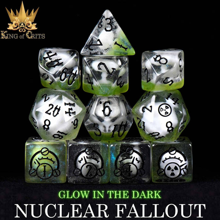 Nuclear Fallout - 11 Dice Set Glow