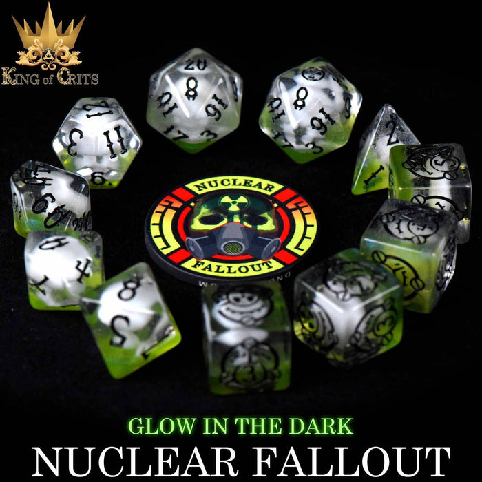 Nuclear Fallout - 11 Dice Set Glow