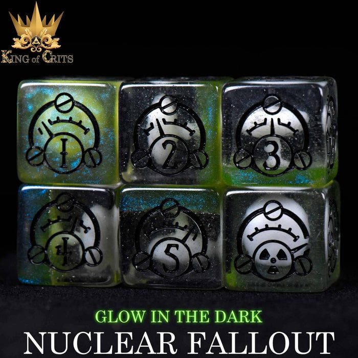 Nuclear Fallout - 11 Dice Set Glow