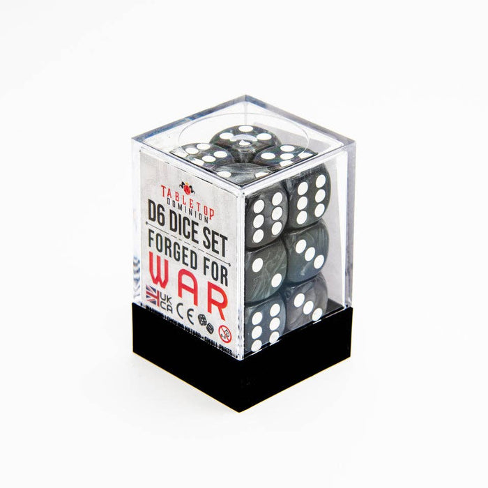 Pearl D6 Dice Set | Black | RPG 12 Pack | Round Edge