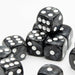 Pearl D6 Dice Set | Black | RPG 12 Pack | Round Edge