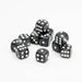 Pearl D6 Dice Set | Black | RPG 12 Pack | Round Edge