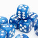 Pearl D6 Dice Set | Blue | RPG 12 Pack | Round Edge