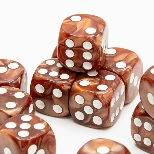 Pearl D6 Dice Set | Coffee | RPG 12 Pack | Round Edge