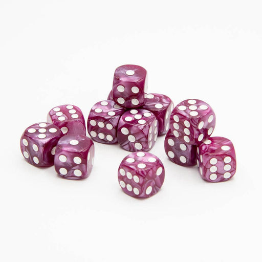 Pearl D6 Dice Set | Fuchsia | RPG 12 Pack | Round Edge