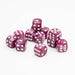 Pearl D6 Dice Set | Fuchsia | RPG 12 Pack | Round Edge