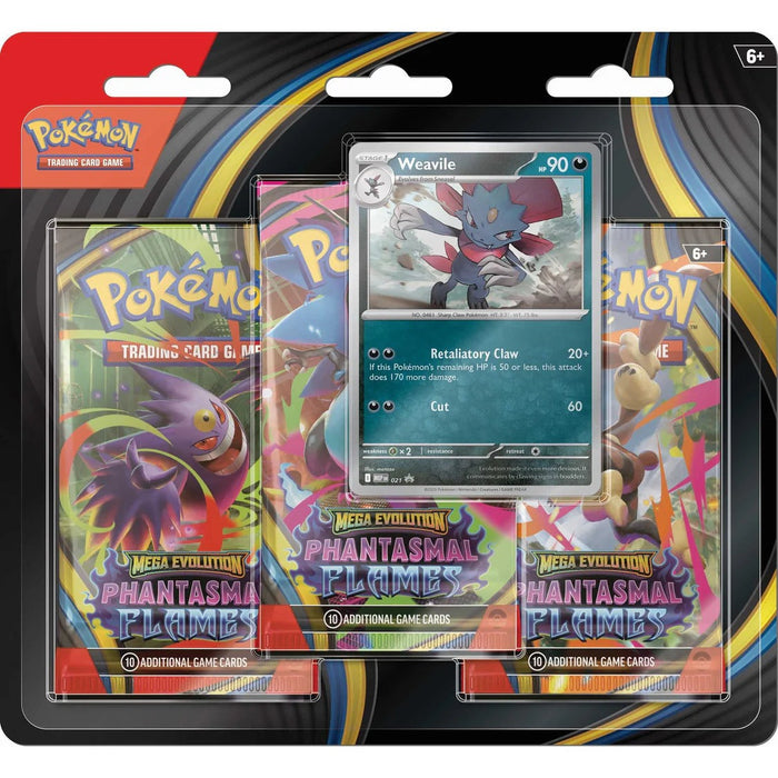 Pokémon TCG: Mega Evolution Phantasmal Flames - 3 Pack-Weavile-PREORDER