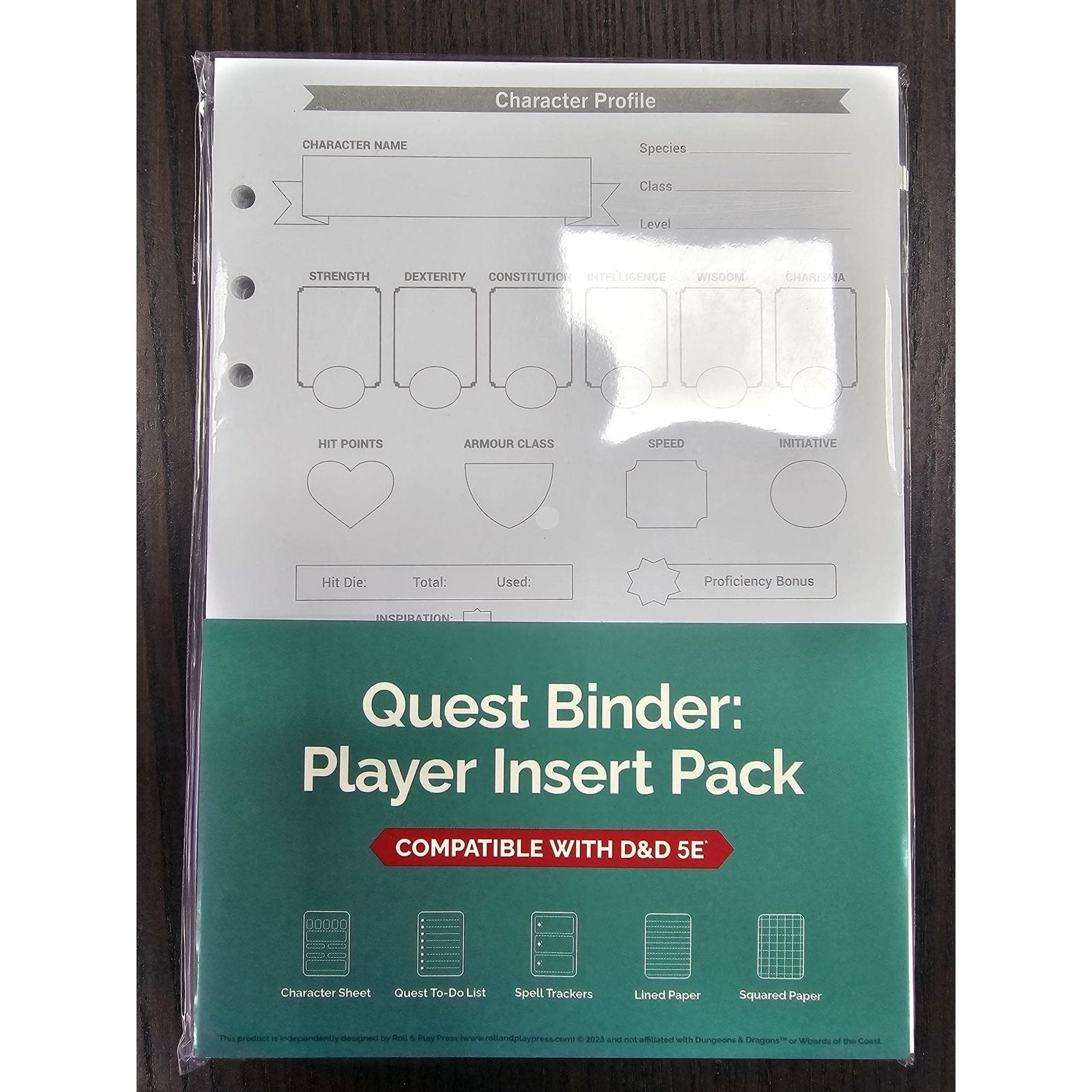 Roll & Play : Quest Binder Player Insert Pack — The Board Game Hut