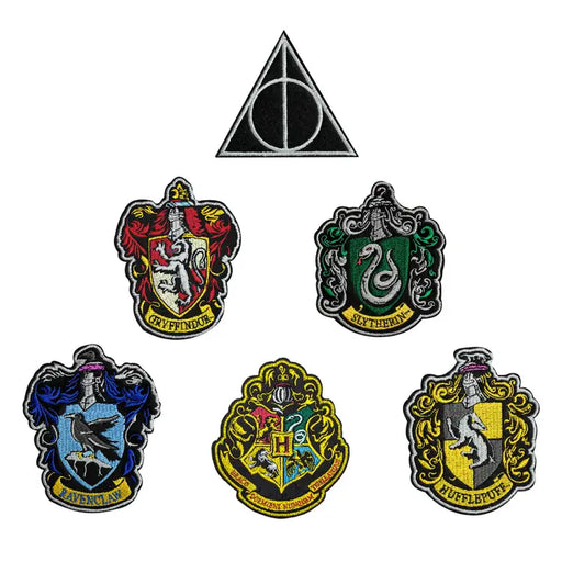 Set of 6 Harry Potter Crests Patches Iron-On