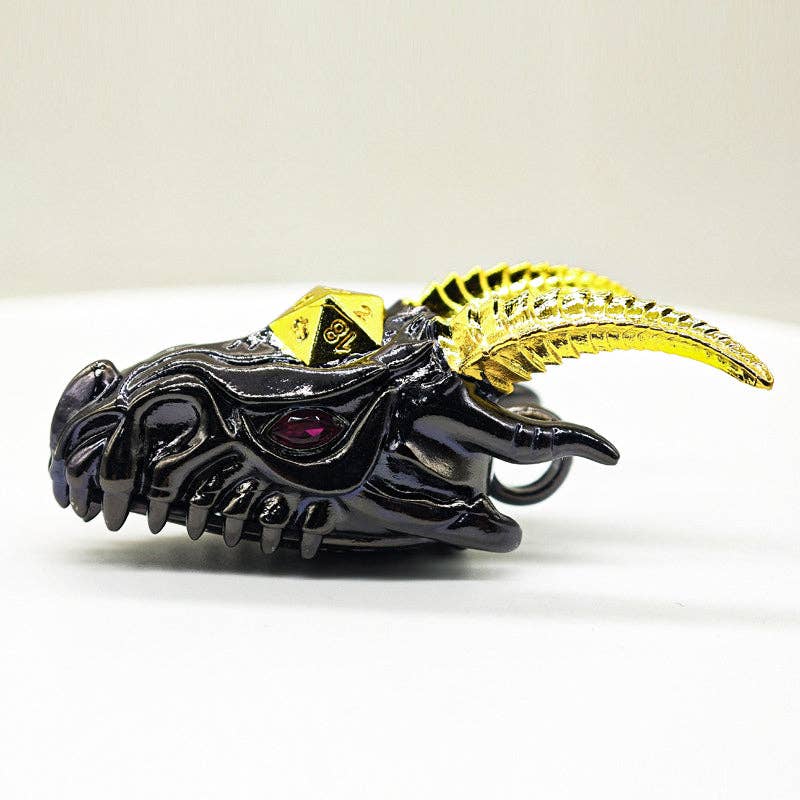 Skullhoard | Black | Dragon Pendant with Mini Dice