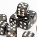 Transparent D6 Dice | Black | Round Edge | RPG | 12 Pack