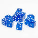 Transparent D6 Dice | Dark Blue | Square Edge | RPG 12 Pack