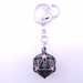 Vaultstone | D20 Keyring w/Mini Dice | Ancient Silver/Blue Eye