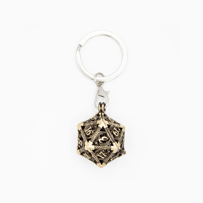 Wyvern's Vault | D20 Keyring w/Mini Dice | Bronze