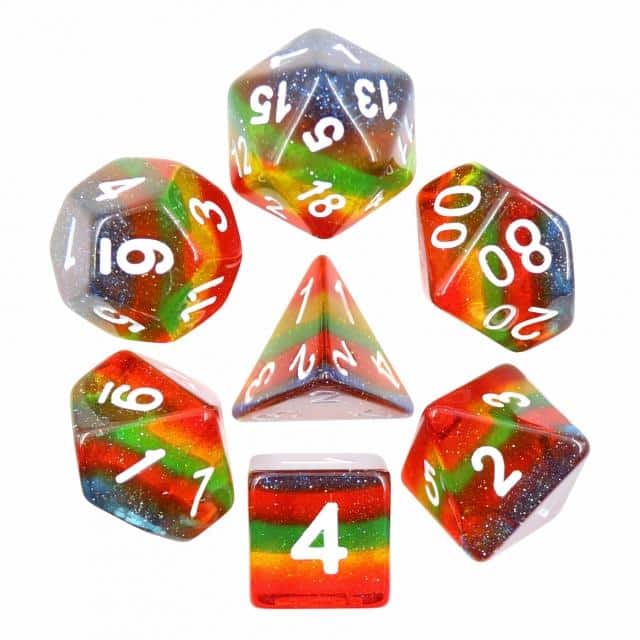 DnDice : Acrylic Alchemy Dice Sets Assorted Colours