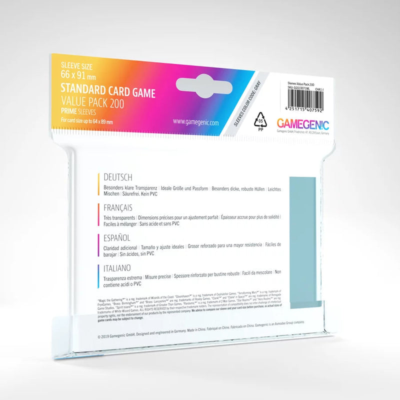 Gamegenic Standard Card Game Value Pack 200 Prime Sleeves