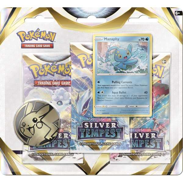 Pokemon TCG : Silver Tempest 3-Pack Blister Manaphy