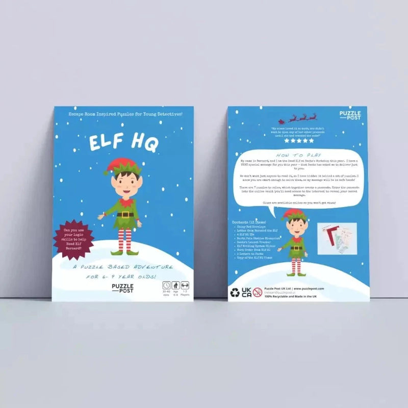 Puzzle Post Christmas Children’s Escape Room Game - Elf HQ Age 6-9