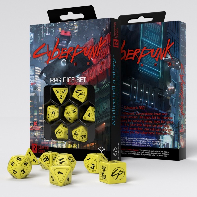 Q Workshop : Cyberpunk Red Dice Set : Danger Zone