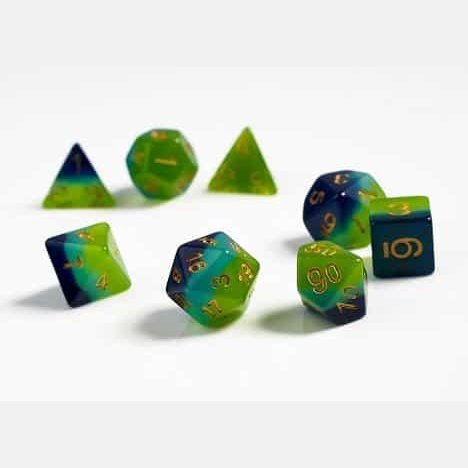 Sirius Dice Set : Green Blue Translucent