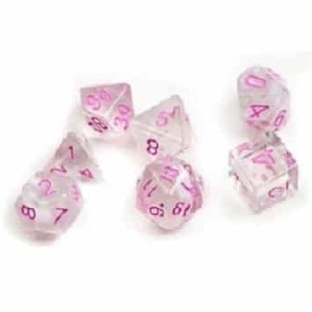 Sirius Dice Set : White Cloud Pink Ink