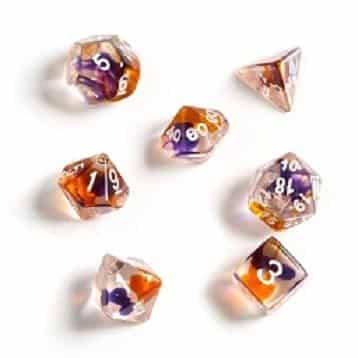Sirius Dice Set : Purple, Orange, Clear